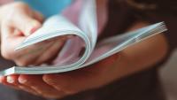 Woman reading a magazine
